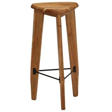 Rustic Bar Stools 2 pcs | Solid Acacia Wood - Hipo Market