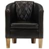 Luxurious Black Real Leather Tub Chair - Hipomarket UK