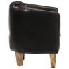 Luxurious Black Real Leather Tub Chair - Hipomarket UK