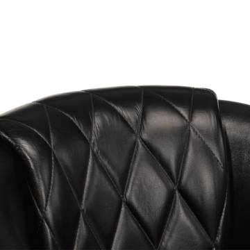 Luxurious Black Real Leather Tub Chair - Hipomarket UK