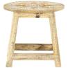 Hand-painted Solid Mango Wood Stool - Antique Style | HipoMarket