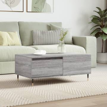 Stylish Grey Sonoma Coffee Table - Durable Engineered Wood