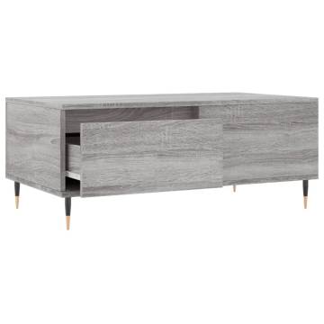 Stylish Grey Sonoma Coffee Table - Durable Engineered Wood