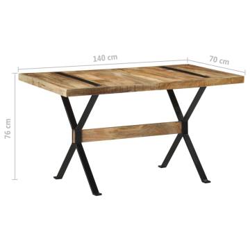 Unique Rough Mango Wood Dining Table - 140x70 cm | HipoMarket