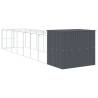 Durable Dog House with Run - Anthracite, Steel Construction