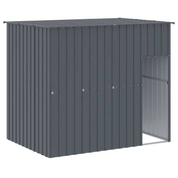 Durable Dog House with Run - Anthracite, Steel Construction