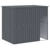 Durable Dog House with Run - Anthracite, Steel Construction