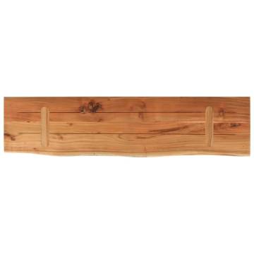 Wall Shelf 80x20x3.8 cm - Solid Acacia Wood with Live Edge