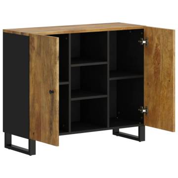 Classic Solid Wood Mango Sideboard with 2 Doors - 90x33x75 cm