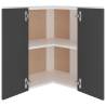 Hanging Corner Cabinet Grey - 57x57x60 cm | HipoMarket