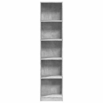 Concrete Grey Bookcase – 40x24x176 cm Engineered Wood | HipoMarket