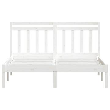 Buy White Solid Wood Pine Bed Frame 140x200 cm | HipoMarket