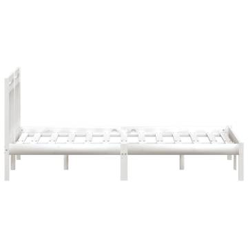 Buy White Solid Wood Pine Bed Frame 140x200 cm | HipoMarket