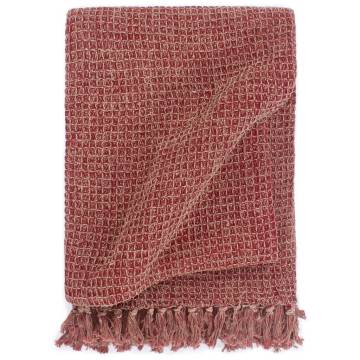 Burgundy Cotton Throw 220x250 cm - Cozy & Stylish