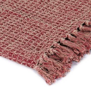 Burgundy Cotton Throw 220x250 cm - Cozy & Stylish