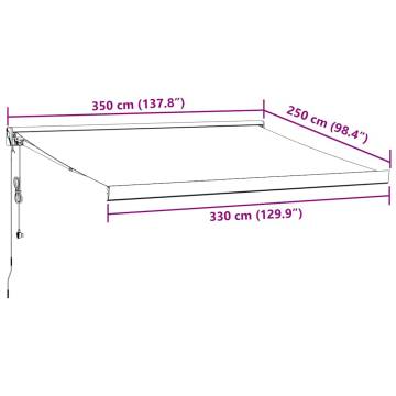 Automatic Retractable Awning Brown 350x250 cm | HipoMarket