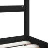 Kids Bed Frame Black 80x160 cm - Solid Wood Pine | Hipo Market