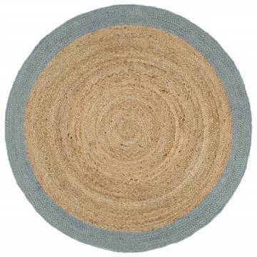 Handmade Jute Rug with Olive Green Border - 180 cm