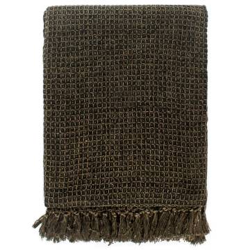 Anthracite Brown Cotton Throw 220x250 cm | Cozy & Stylish