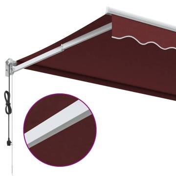 Automatic Retractable Awning Burgundy 350x250 cm | HipoMarket