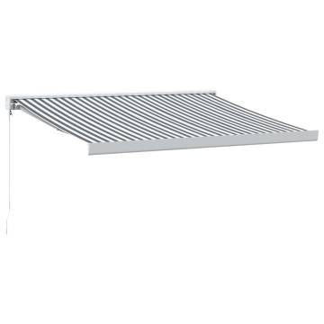 Retractable Awning Anthracite & White 3.5x2.5m | Hipo Market