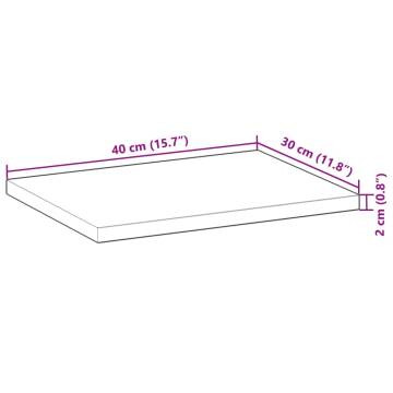 Floating Shelf 40x30cm - Untreated Solid Acacia Wood