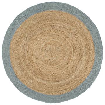 Handmade Jute Rug with Olive Green Border - 210 cm