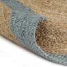 Handmade Jute Rug with Olive Green Border - 210 cm