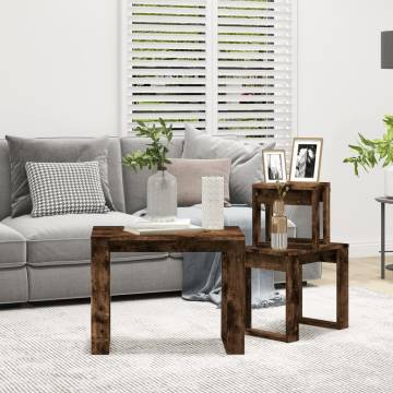 Nesting Tables 3 pcs Smoked Oak - Chic & Functional Design