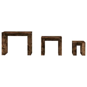 Nesting Tables 3 pcs Smoked Oak - Chic & Functional Design