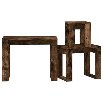 Nesting Tables 3 pcs Smoked Oak - Chic & Functional Design