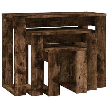 Nesting Tables 3 pcs Smoked Oak - Chic & Functional Design