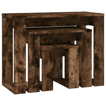 Nesting Tables 3 pcs Smoked Oak - Chic & Functional Design