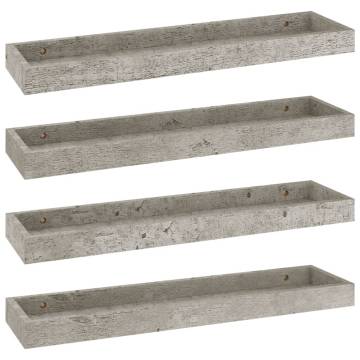 Loggia Wall Shelves - 4 pcs Concrete Grey | HipoMarket