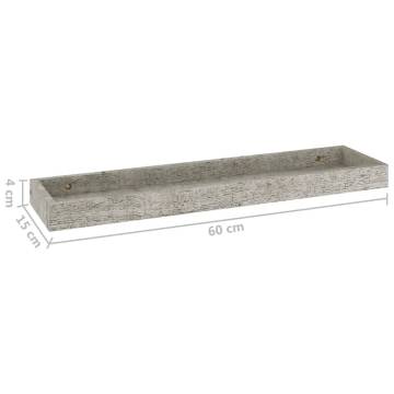 Loggia Wall Shelves - 4 pcs Concrete Grey | HipoMarket