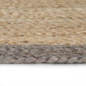 Handmade Jute Rug with Grey Border - 240 cm | Hipo Market