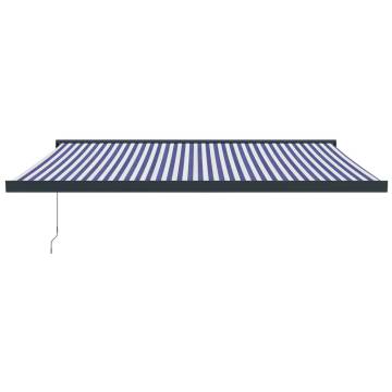 Retractable Blue & White Awning 4.5x3 m - Durable & Stylish