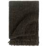 Stylish 100% Cotton Throw 160x210 cm in Anthracite & Brown