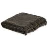 Stylish 100% Cotton Throw 160x210 cm in Anthracite & Brown