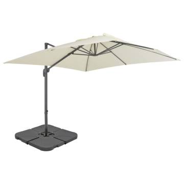 Garden Parasol with Portable Base Sand | Hipo Market