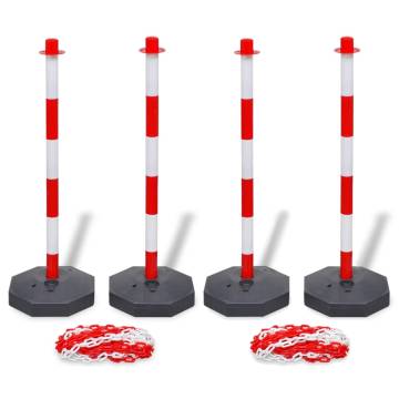 Set of 4 Chain Posts & 2 Plastic Chains - Hipomarket UK