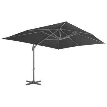 Cantilever Garden Parasol 4x3m - Black Aluminium Pole