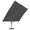 Cantilever Garden Parasol 4x3m - Black Aluminium Pole