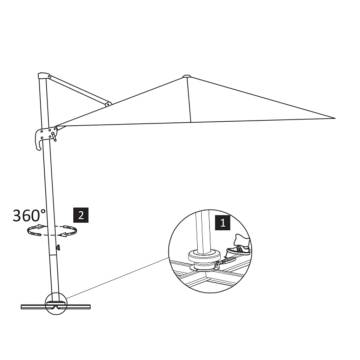 Cantilever Garden Parasol 4x3m - Black Aluminium Pole