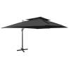  Cantilever Garden Parasol with Double Top Black 400x300 cm Colour black Size 300 x 400 cm Quantity in Package 1 