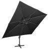 Cantilever Garden Parasol Double Top Black 400x300 cm - Hipomarket