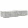 Stylish Wall Shelf with Drawers – Concrete Grey Finish