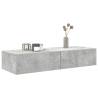 Stylish Wall Shelf with Drawers – Concrete Grey Finish