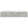 Stylish Wall Shelf with Drawers – Concrete Grey Finish