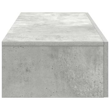 Stylish Wall Shelf with Drawers – Concrete Grey Finish